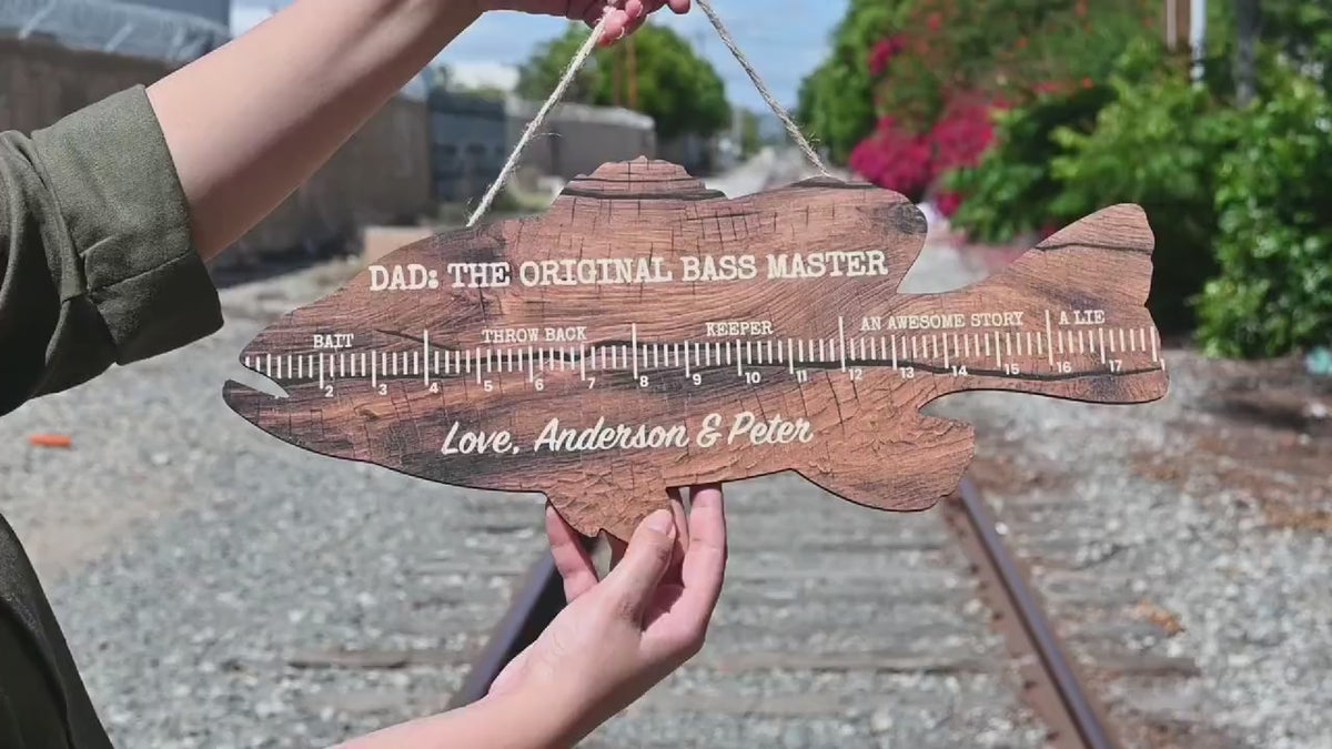 Personalized Fish Ruler for Fathers Day Gift From Kids, Fishing Gift for Dad, Funny Fish Ruler for Dad Gift for Grandpa, Fishing Buddy Gift
