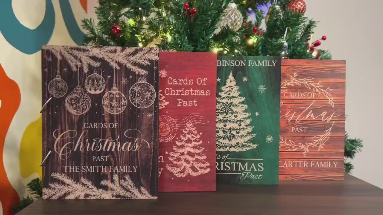 Personalized Christmas Card Holder, Cards of Christmas Past, Card Book, Cards Keepsake Storage, Christmas Card Keeper, Christmas Memory Book