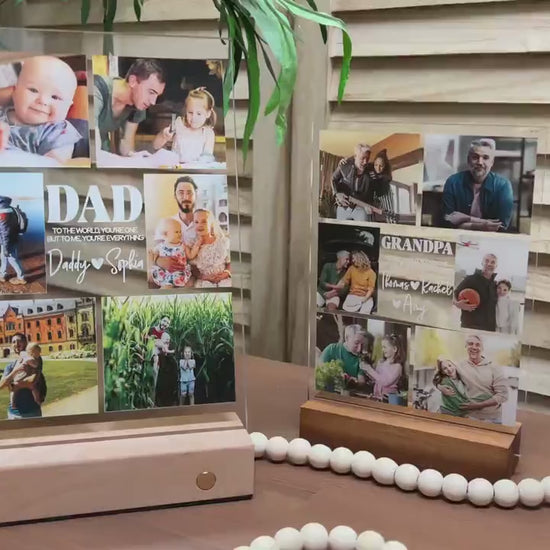 Dad Gift, Personalized Photo Night Light, Photo Collage LED Light, Custom Photo Gifts for Father's Day, Custom Frame, Photo Keepsake for Dad
