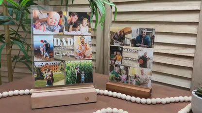Dad Gift, Personalized Photo Night Light, Photo Collage LED Light, Custom Photo Gifts for Father's Day, Custom Frame, Photo Keepsake for Dad