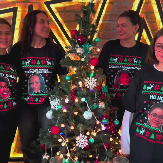 Customized Ugly Christmas Office Party T-Shirt