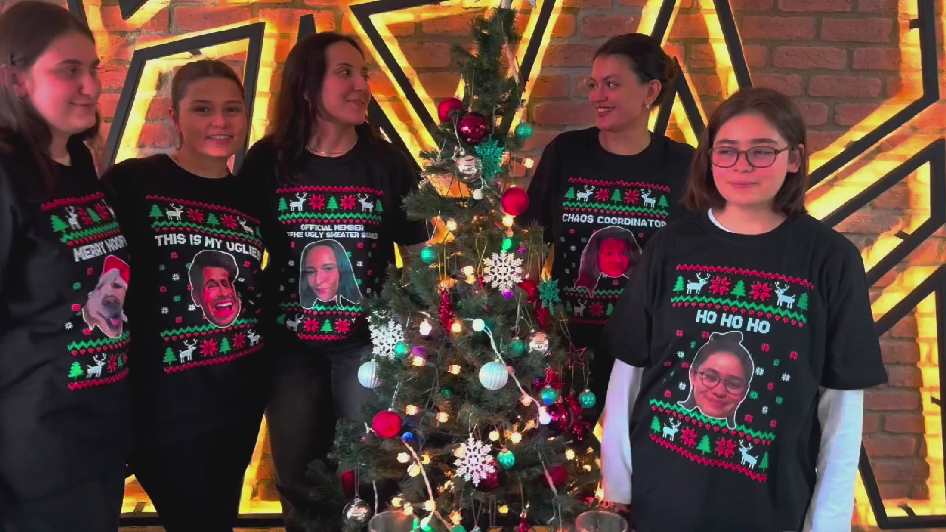 Customized Ugly Christmas Office Party T-Shirt