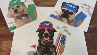Custom Pet Golf Towel with Pet Photo, Personalized Dog Towels, Custom Cat Golf Towels, Dog Face Photo Golf Towel, Golf Lover Gifts for Dad