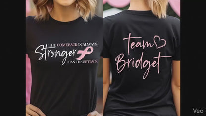 Personalized Breast Cancer Shirt, Custom Team Cancer Survivor Shirt for Breast Cancer Awareness, Pink Ribbon Tee, Cancer Survivor Gift