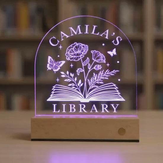 Custom Book Shelf Decor, Book Lover Gifts, Personalized Library Sign, LED Light Bookshelf Sign for Reading Corner Decor, Gifts for Readers