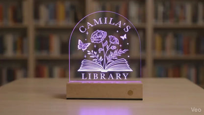 Custom Book Shelf Decor, Book Lover Gifts, Personalized Library Sign, LED Light Bookshelf Sign for Reading Corner Decor, Gifts for Readers