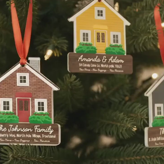 First Christmas in Our New Home Gift, Personalized Family Christmas Ornament, Couple Christmas Gift for Family Ornament Xmas Tree Decoration