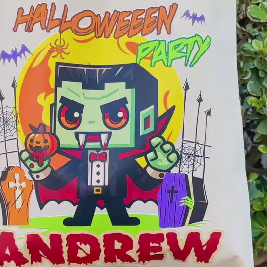 Personalized Halloween Trick-or-Treat Bag: Custom Cotton Canvas Tote
