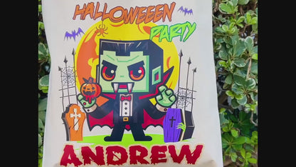 Personalized Halloween Trick-or-Treat Bag: Custom Cotton Canvas Tote