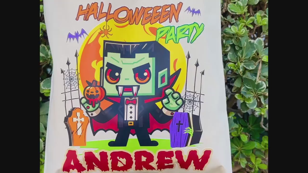 Personalized Halloween Trick-or-Treat Bag: Custom Cotton Canvas Tote
