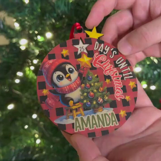 Early Christmas Countdown Ornament for Kids, Days Until Christmas Ornament, Personalized Christmas Tree Decoration Gift for Christmas Advent
