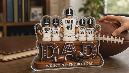 Personalized Dad Football Gift, We Caught the Best Dad Football Sign, Father's Day Gift for Dad, 2D Acrylic Plaque for Husband, Grandpa Gift