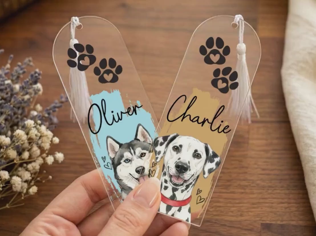 Personalized Pet Photo Bookmark Gift for Book Lover Gift, Pet Loss Gift for Dog Owner Gift, Pet Memorial Keepsake Gift, Book Reader Gift