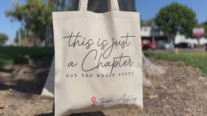 This Is Just a Chapter Not The Whole Story Canvas Bag, Breast Cancer Awareness Motivational Gift, Cancer Support Bag, Fight Cancer Tote Bag