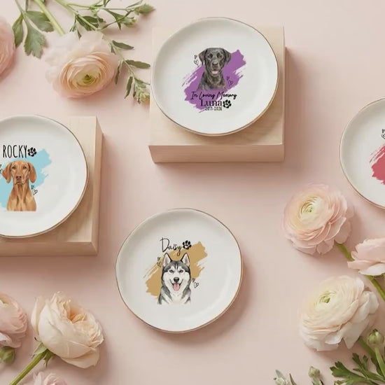 Personalized Pet Trinket Dish Gift, Custom Pet Ring Dish, Custom Pet Photo Ring Dish, Personalized Pet Portrait Jewelry Dish, Pet Lover Gift