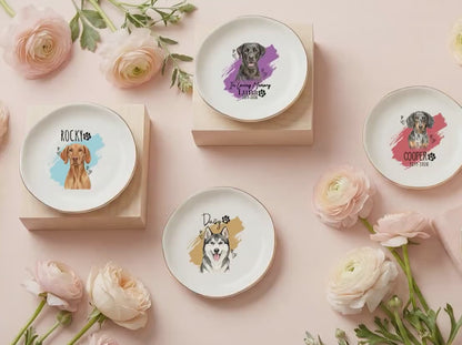 Personalized Pet Trinket Dish Gift, Custom Pet Ring Dish, Custom Pet Photo Ring Dish, Personalized Pet Portrait Jewelry Dish, Pet Lover Gift