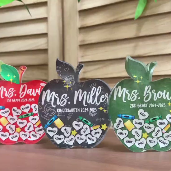 Teacher Gift Set, Teacher Appreciation Gifts, Teacher Name Plaque, Personalized Teacher Back to School Gift, Custom Teacher Classroom Gifts