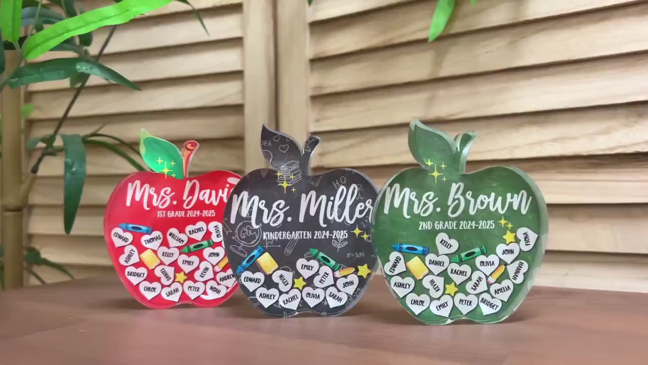 Teacher Gift Set, Teacher Appreciation Gifts, Teacher Name Plaque, Personalized Teacher Back to School Gift, Custom Teacher Classroom Gifts