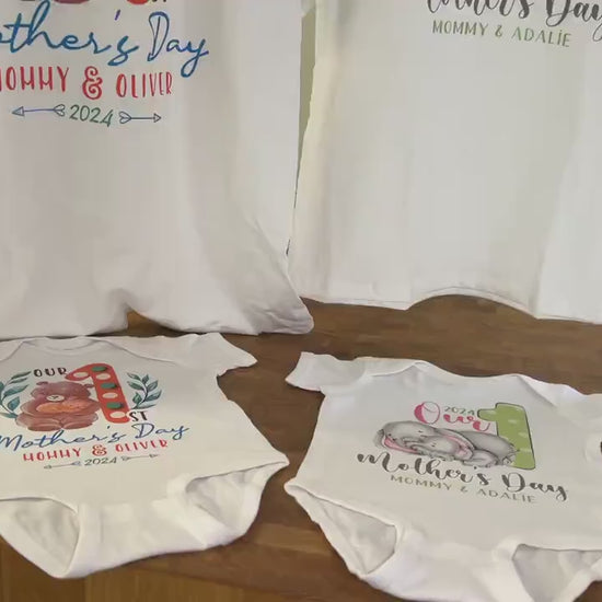 New Mom Gift, Mothers Day Matching Shirt, Our First Mother's Day Matching Tee, Custom 1st Mother's Day Shirt, Matching Mom and Baby Bodysuit