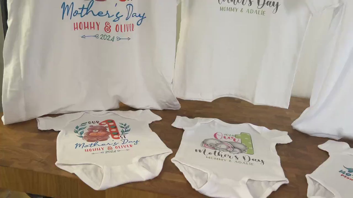New Mom Gift, Mothers Day Matching Shirt, Our First Mother's Day Matching Tee, Custom 1st Mother's Day Shirt, Matching Mom and Baby Bodysuit