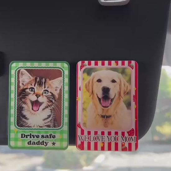 Custom Pet Photo Car Visor Clip