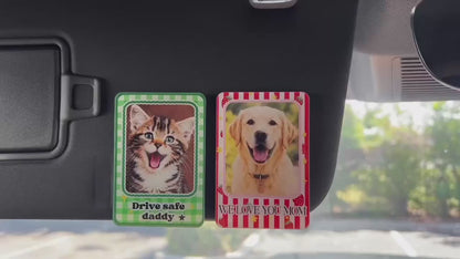 Custom Pet Photo Car Visor Clip