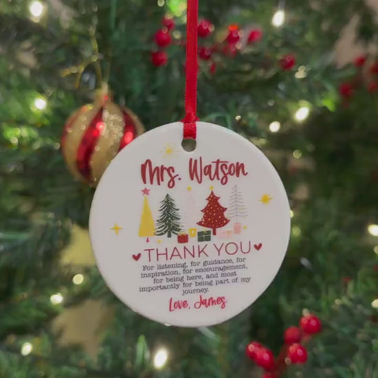 Custom Teacher Ornament, Personalized Teacher Christmas Gifts, Teacher Thank You Keepsake, Preschool Teacher Name Gift, Teacher Holiday Gift