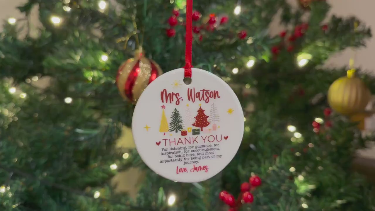 Custom Teacher Ornament, Personalized Teacher Christmas Gifts, Teacher Thank You Keepsake, Preschool Teacher Name Gift, Teacher Holiday Gift
