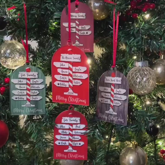 Personalized Family Christmas Ornaments for Christmas 2026, Family Name Ornament Custom Christmas Tree Ornament With Family Names