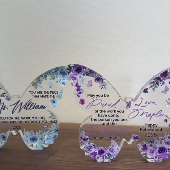 Personalized Acrylic Butterfly Gift: Retirement, Teacher Appreciation