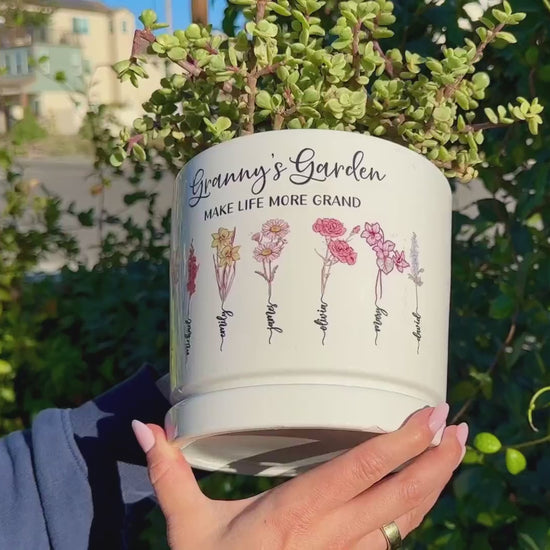 Personalized Grandma's Garden Pot
