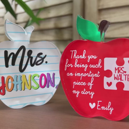 Personalized Teacher Apple Acrylic Sign