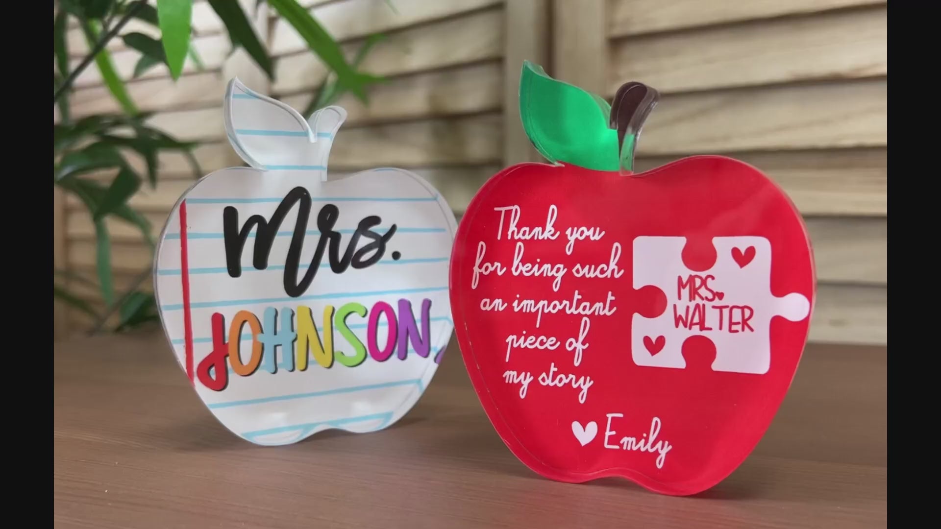 Personalized Teacher Apple Acrylic Sign