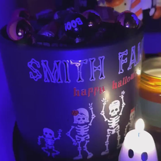 Personalized Halloween Candy Bowl: Custom Family Names & Spooky Icons