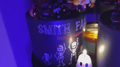 Personalized Halloween Candy Bowl: Custom Family Names & Spooky Icons