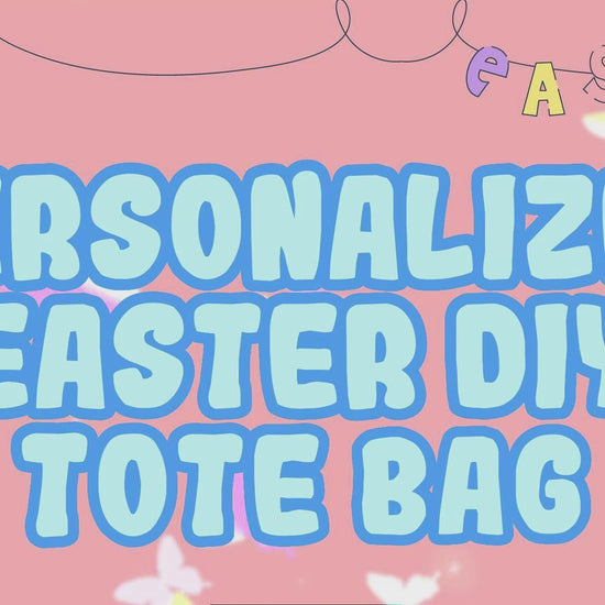Personalized DIY Easter Tote Bags for Kids w/Name - 3 Color