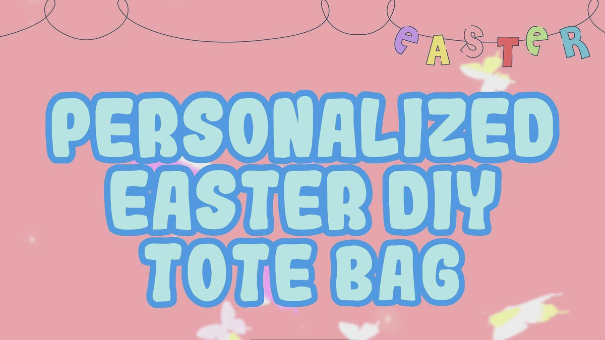 Personalized DIY Easter Tote Bags for Kids w/Name - 3 Color
