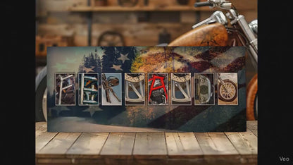 Personalized Motorcycle Wood Sign: Garage Decor for Him