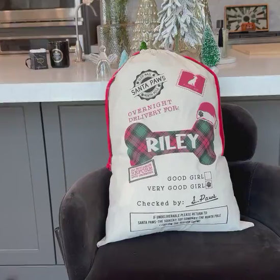 Personalized Christmas 2025 Gift Bag, Large Santa Sack Bags, Candy Santa Sack, Christmas Eve Box Gift Sack, Holiday Gift Sack Bag, Xmas Gift