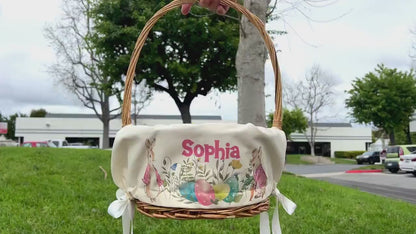 Custom Easter Basket Liner, Personalized Easter Gifts for Kids, Kids Easter Basket Decor, Custom Bunny Basket Liner, Boys Girls Easter Gifts